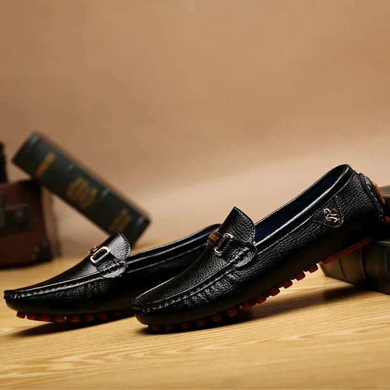 Shoes Men Handmade PU Leather Loafer Casual Driving Flats Slip-on Shoes Luxury Comfy Moccasins White Loafers Shoes for Men