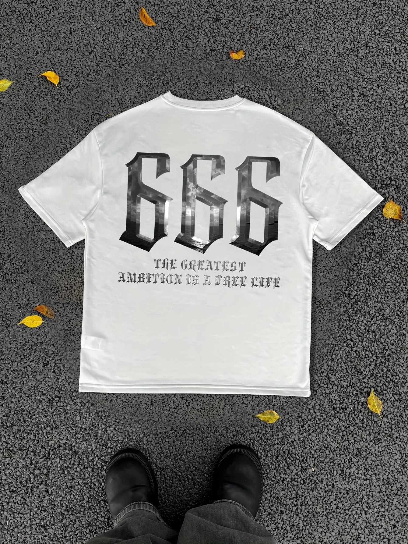 Men's American Street Style Printed T-shirt - Round Neck Summer Short Sleeved Shirt,