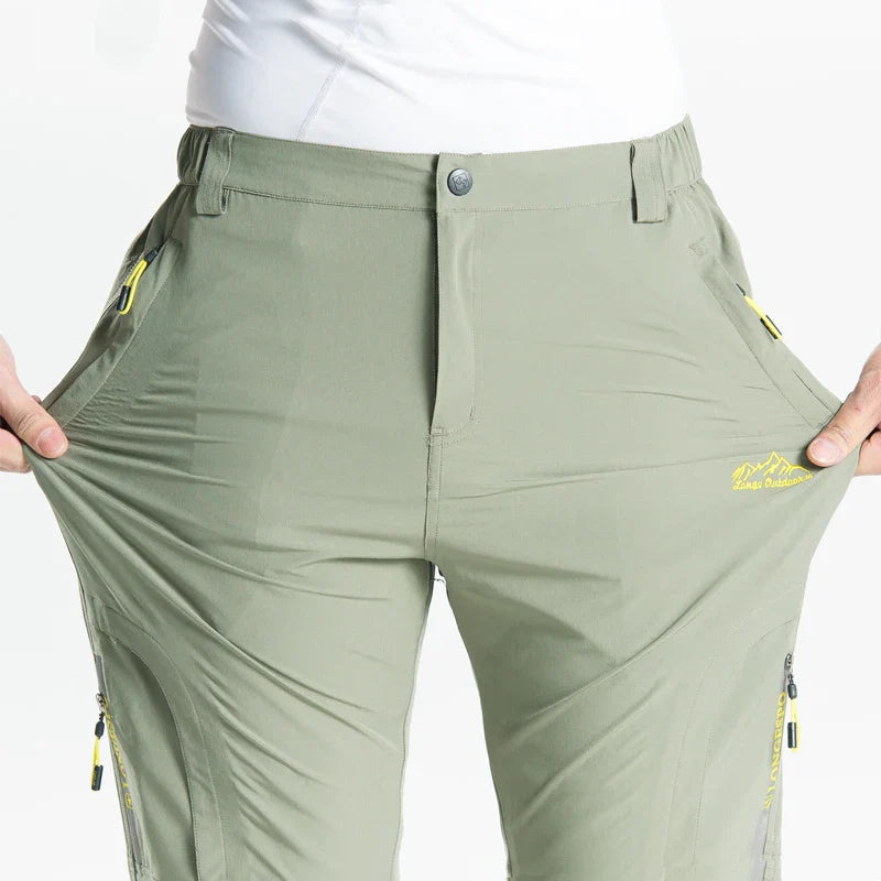 Summer Quick Dry Hiking Pants Men Stretch Waterproof Tactical Pants Zipper Pockets Trousers Lightweight Fishing Pants