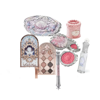 Gift Box Makeup Set Little Angel Full Box Lip Glaze Blusher Shell Jewelry Flower Know Birthday Gift Kit