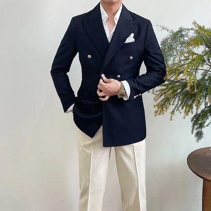 Suit For Mens Groom's Wedding 1 Pieces Slim Fit Blazer Wide Shawl Lapel Luxury Men Suit Custom Made Tuxedo Gold Button