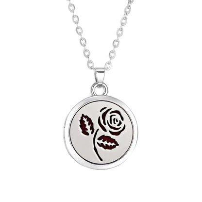 Tree of Life Aromatherapy Necklace Perfume Essential Oil Diffuser Alloy Stainless Steel  Locket Pendant Aroma Diffuser Necklace