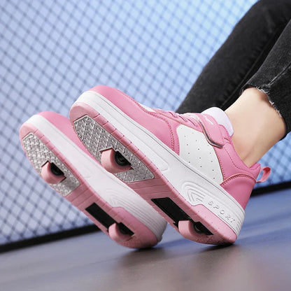 Ultra-Light Two Wheels Children's Sport Roller Skate Shoes For Kids Boys Girls Walking Running Sneakers Outdoor