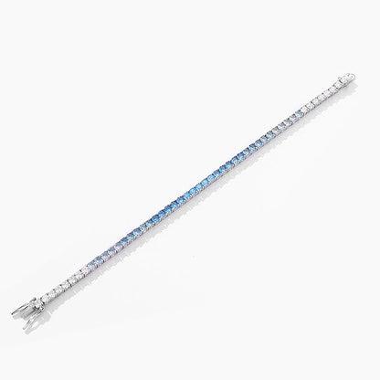 Gradient Red Color Tennis Bracelets S925 Sterling Silver High Carbon Diamond Bracelets for Women 2024 Original Fine Jewelry