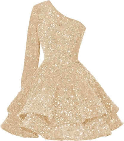 Sequin Short Homecoming Dress for Teens Sparkly Prom Dress Sweet 14 16 Birthday Photo Shoot Gowns Mini Dress Graduation Dress