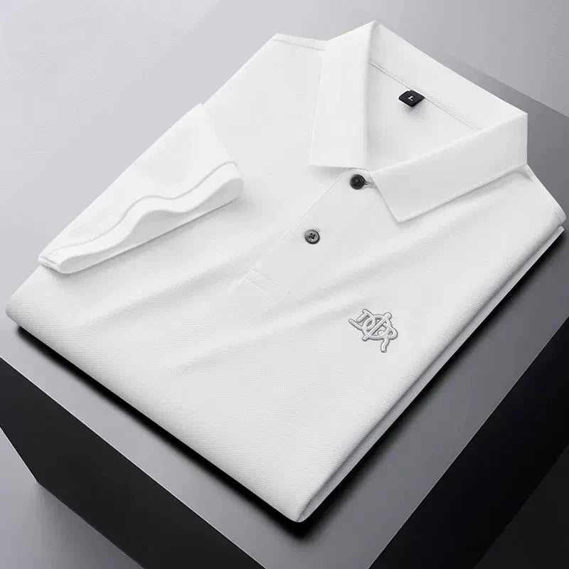 Designer brand 100%cotton short sleeve polo shirt summer trend letter embossed lapel top casual golf T-shirt business men's wear