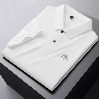 Designer brand 100%cotton short sleeve polo shirt summer trend letter embossed lapel top casual golf T-shirt business men's wear