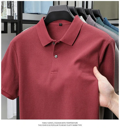 20 Colors Men's 100% Cotton Polo Shirt - Summer Casual Breathable Tee,Ideal for Golf and Sports,Business Casual,Silk-Like Finish