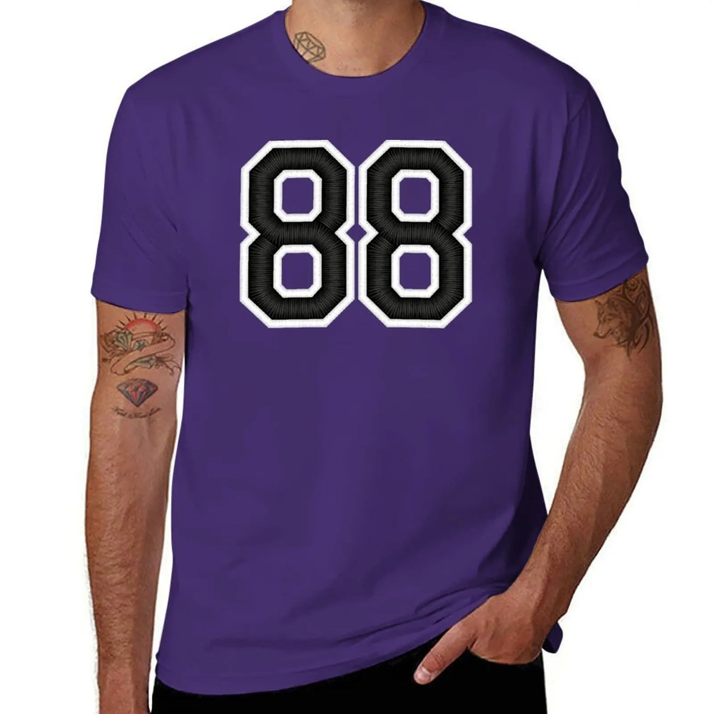 88 Black Jersey Sports Number eighty-eight Football 88 T-Shirt cute clothes graphics sweat funny t shirts for men