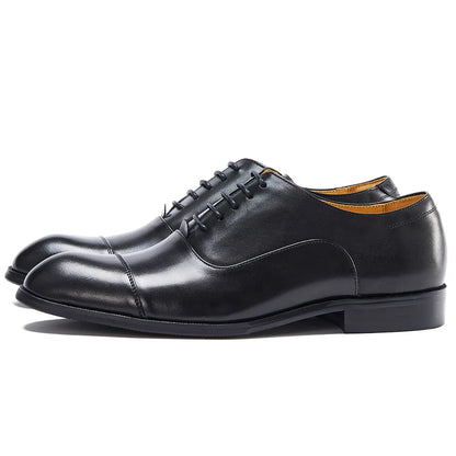 Leather Oxford Dress Shoes British Retro Formal Business Wedding Derby Shoes
