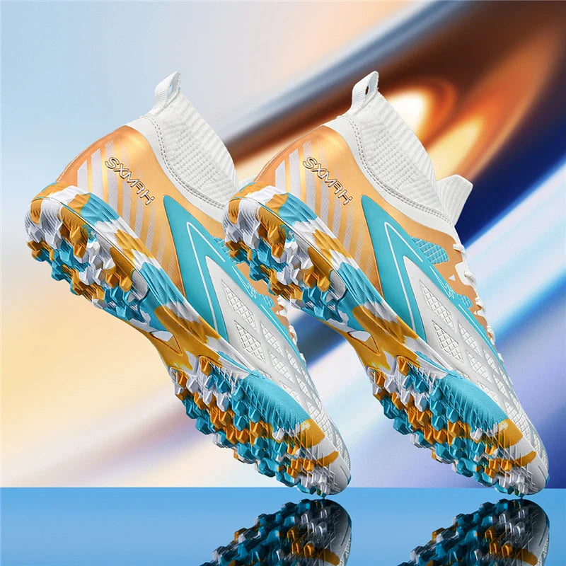 Double star youth football shoes, TF nail grip anti slip, unisex match training specific football shoes