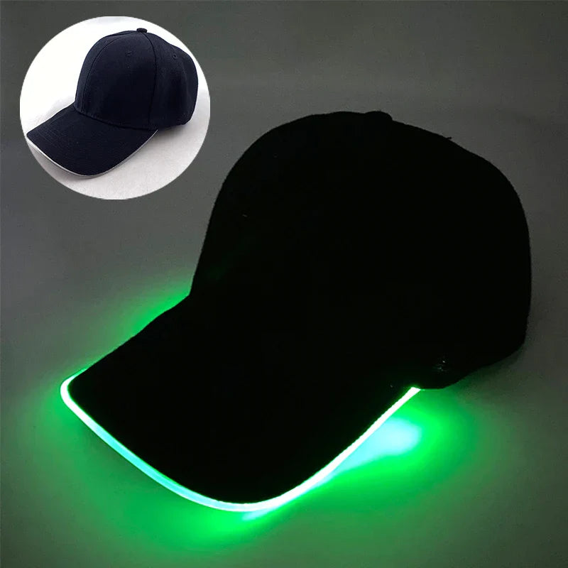 Hot LED Light Up Baseball Cap Neon Colorful Glowing Adjustable Sun Hats For Women Men Night Running Caps Travel Supplies