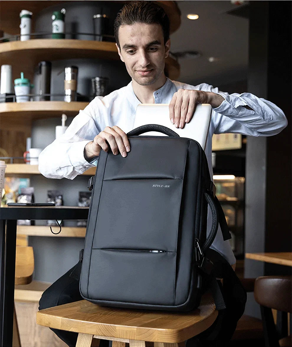Business Backpack for Men Waterproof Anti-Theft 15.6” Laptop Backpack Casual Large Capacity Expandable Travel Bag Short Trip