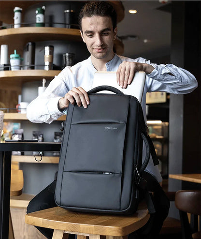 Business Backpack for Men Waterproof Anti-Theft 15.6” Laptop Backpack Casual Large Capacity Expandable Travel Bag Short Trip