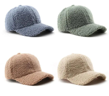 Winter Hats For Women Faux Fur Baseball Cap Female Outdoor Sunshade Keep Warm Solid Color Gorras Casquette Cap Men Casual New