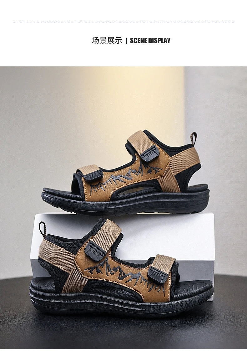 Summer New Children's Sports Sandals Boys Open Toe Sandals Water Beach Shoes Youth Lightweight Comfortable Slippers