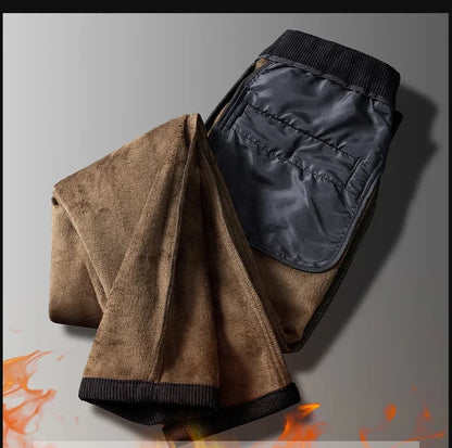 Thick Stretch Men's Corduroy Fleece Pants Fashion Business Casual Warm Chenille Male Brand Trousers Winter Thermal Pants