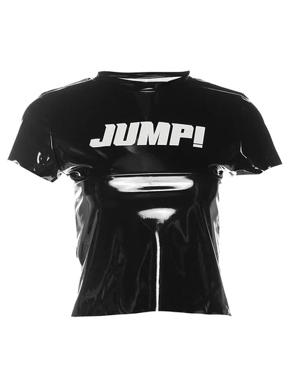 Summer New Trend T-Shirts Women Letter Print Reflection Design Short Sleeve Hot Girls High Street Style Crop Tops