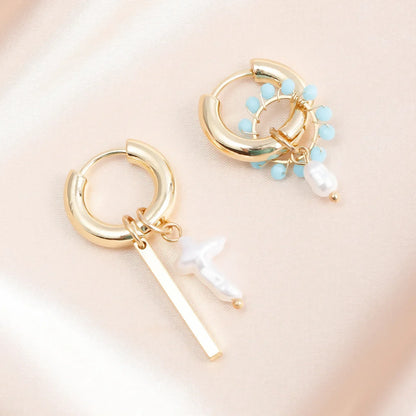Geometric Crystal Asymmetric Dual-use Ear Buckle Earrings for Women Jewelry