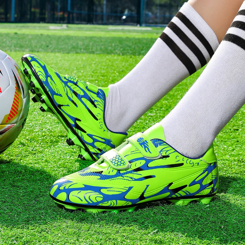 Professional Soccer Shoes Kids Long Spikes FG Football Boots Outdoor Grass Cleats Turf Football Shoes Boys Training Soccer Boots