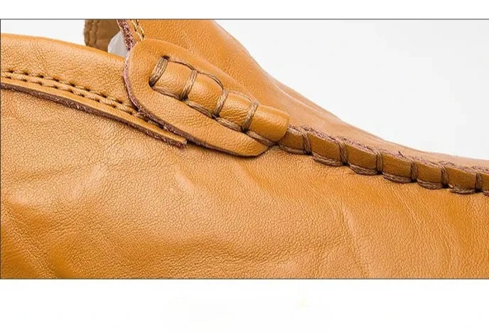 Men Leather Loafers Comfortable Slip On Shoes Breathable Lightweight Walking Shoes for Big Size 47 Casual Soft Driving Shoes