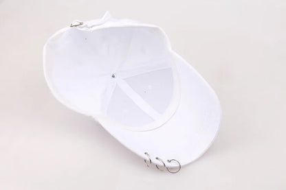 Hip Hop Women's Baseball Cap With Ring Circle Snapback Hats For Men Women Unisex Dad Hat Adjustable Kpop Korean Style Gorra
