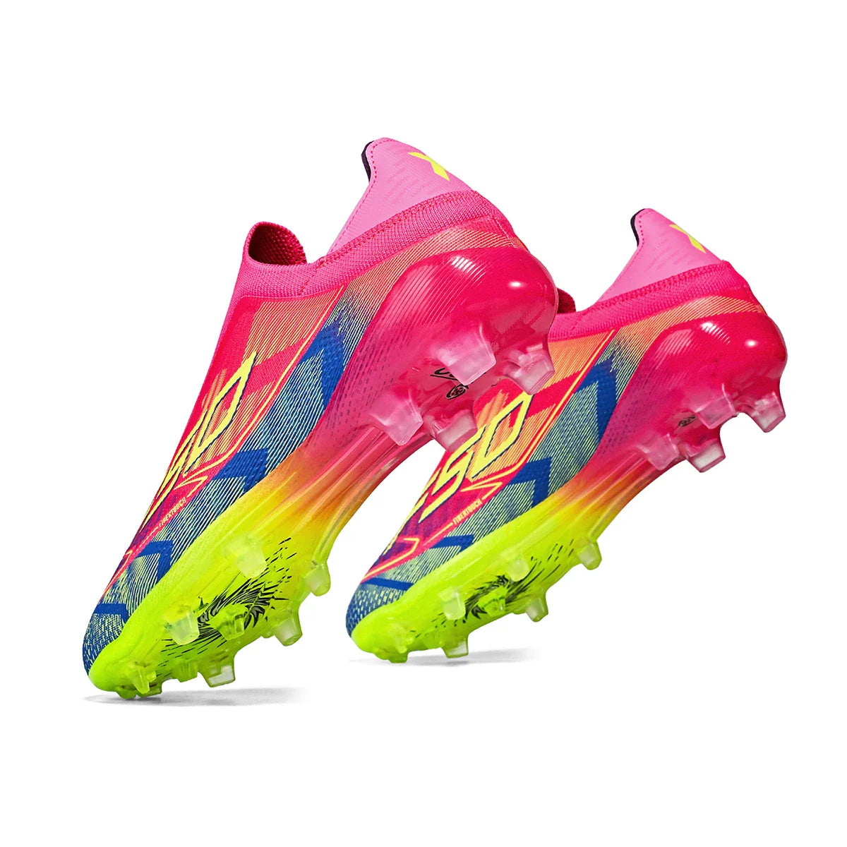 Lightweight AG/FG Long Nail Soccer Shoes，PU Fabric Stitching Upper，TPU Wear-resistant Sole，Quality Reliable for Youth Men Women