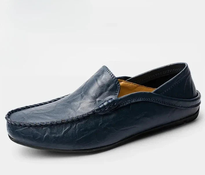 Men Leather Loafers Comfortable Slip On Shoes Breathable Lightweight Walking Shoes for Big Size 47 Casual Soft Driving Shoes