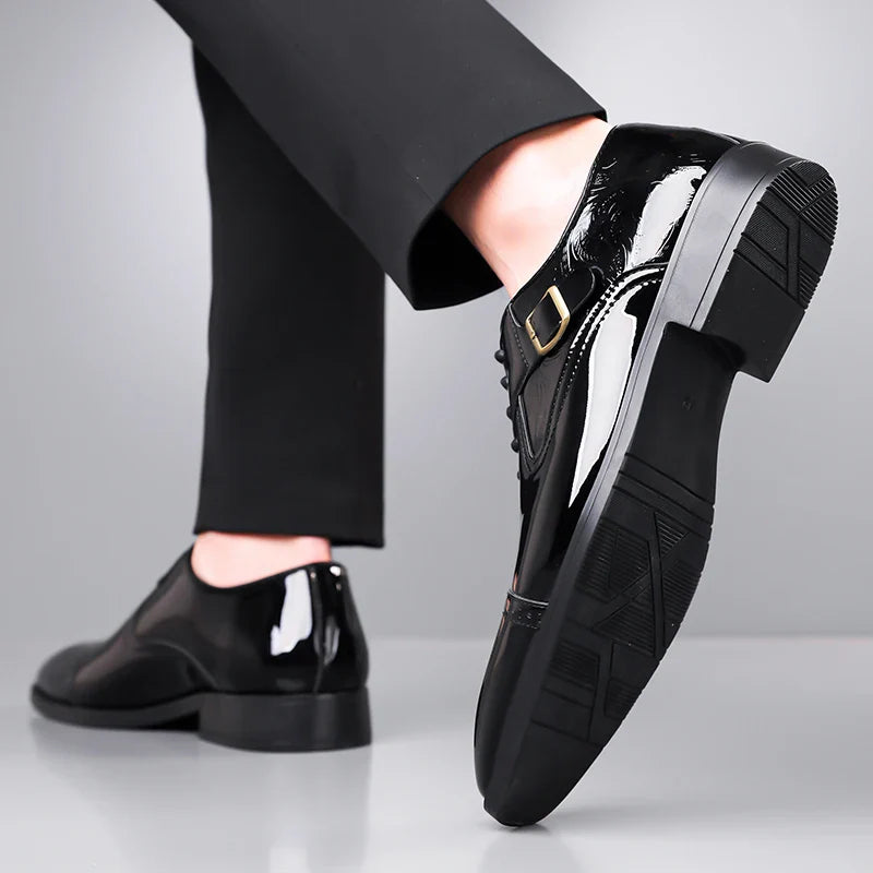 Men's casual leather shoes, business casual shoes, formal fashion, banquet flat shoes, size 50 men's shoes