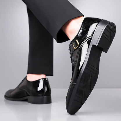 Men's casual leather shoes, business casual shoes, formal fashion, banquet flat shoes, size 50 men's shoes