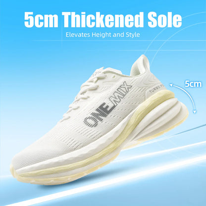 Tênis de Corrida Masculino ONEMIX com Amortecimento de Ar, Tênis Esportivo Respirável de Malha para Uso Externo, Aumento de Altura, Calçado de Caminhada, Tamanhos EU 35-47