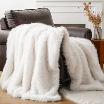 Fluffy Soft Blankets Luxury Fur blanket for Bed Sofa Mink Faux Fur Throw and Blankets Large Warm Blanket for Home Decor