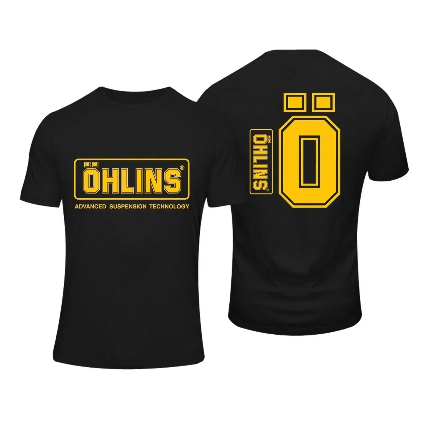Tees Men Ohlins Shock Suspension Car Motorcycle Sport Racing T Shirt Summer Casual Oversized men's Short sleeve