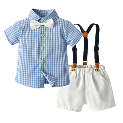 Kids Boys Formal Birthday Outfit Suit Toddler Gentleman Wedding White Shirt 1-7 Years Baby Pants Boys Ceremony Outfits