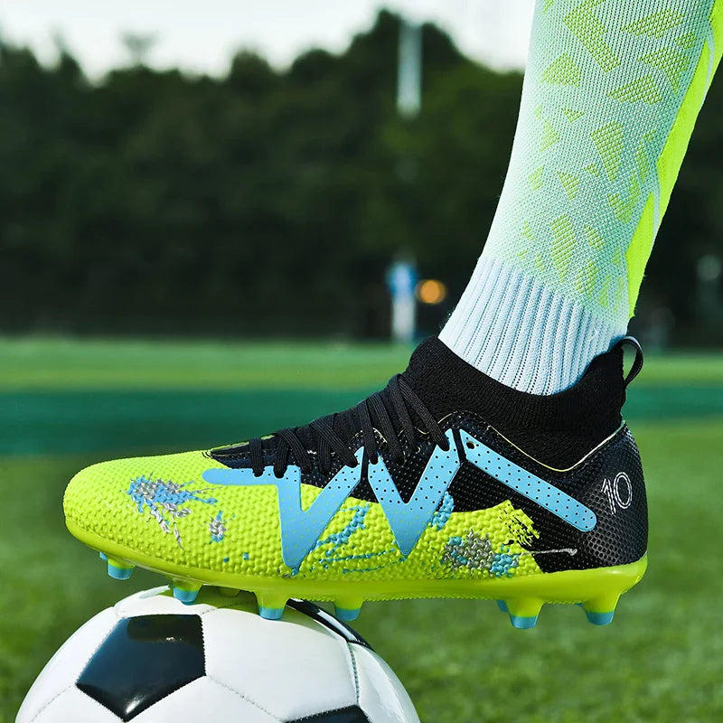 AG FG Athletic Soccer cleats PU Fabric Comfort Upper TPU Anti-slip Long Studs Sole Reliable Quality Adult Kids Training Shoes