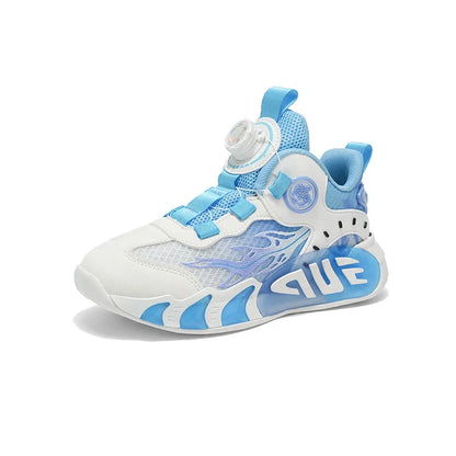 Rotary Buckle Children's Sports Shoes Fashion Orange Sports Shoes For Boys Girls Non-slip Platform Casual Sneakers Kids Trainers