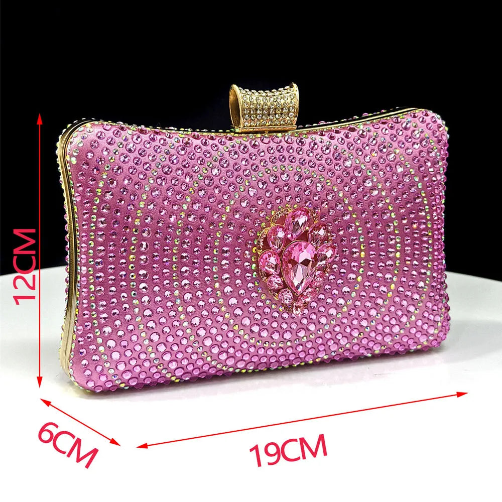 Blue Color Rhinestone Comfortable high heel shoe And Bag Fashion Style Pointed-Toe Shoes For Women Or Commuting Shoes