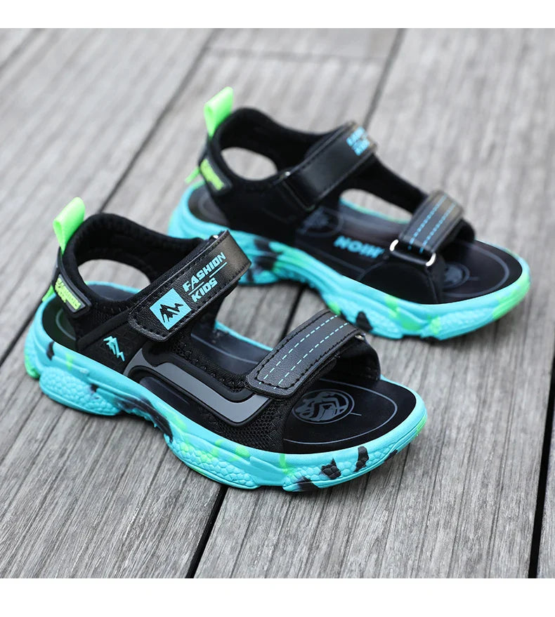 2025 Summer Boys Soft Sandals Fashion Children Shoes Autumn Light Cartoon Sandalias Flat Beach 4-12 Years Old Kids Shoes 12yrs