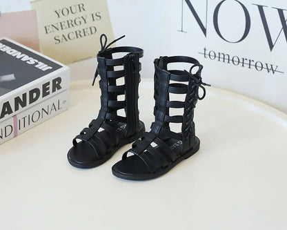 Children Sandals High-top Kids Girls Sandals Baby Sandals High Quality Flat Cut-Outs Beach Sandals