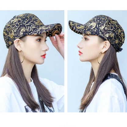 New Kpop Shiny Reflective Graffiti Letter Men Women Baseball Hats Cotton Comfortable Street Tie-dyed Fashion Sport Hip Hop Caps