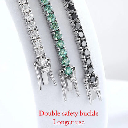 3/4/5mm Pass Diamond Test Moissanite Tennis Bracelets for Women Men Original 925 Sterling Silver Bangles with Certificate