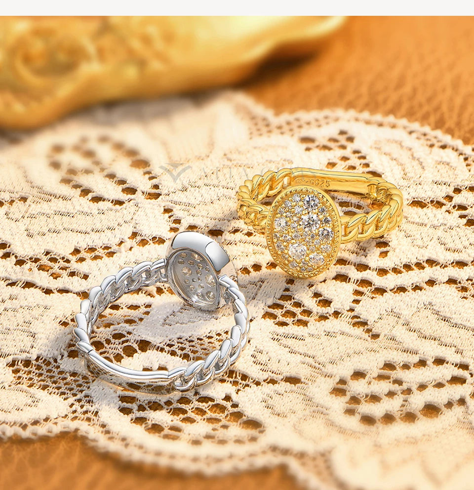 New Original Full Moissanite Rings for Women s925 Sterling Silver Ring  Fried Dough Twists Light Luxury Wedding Jewelry