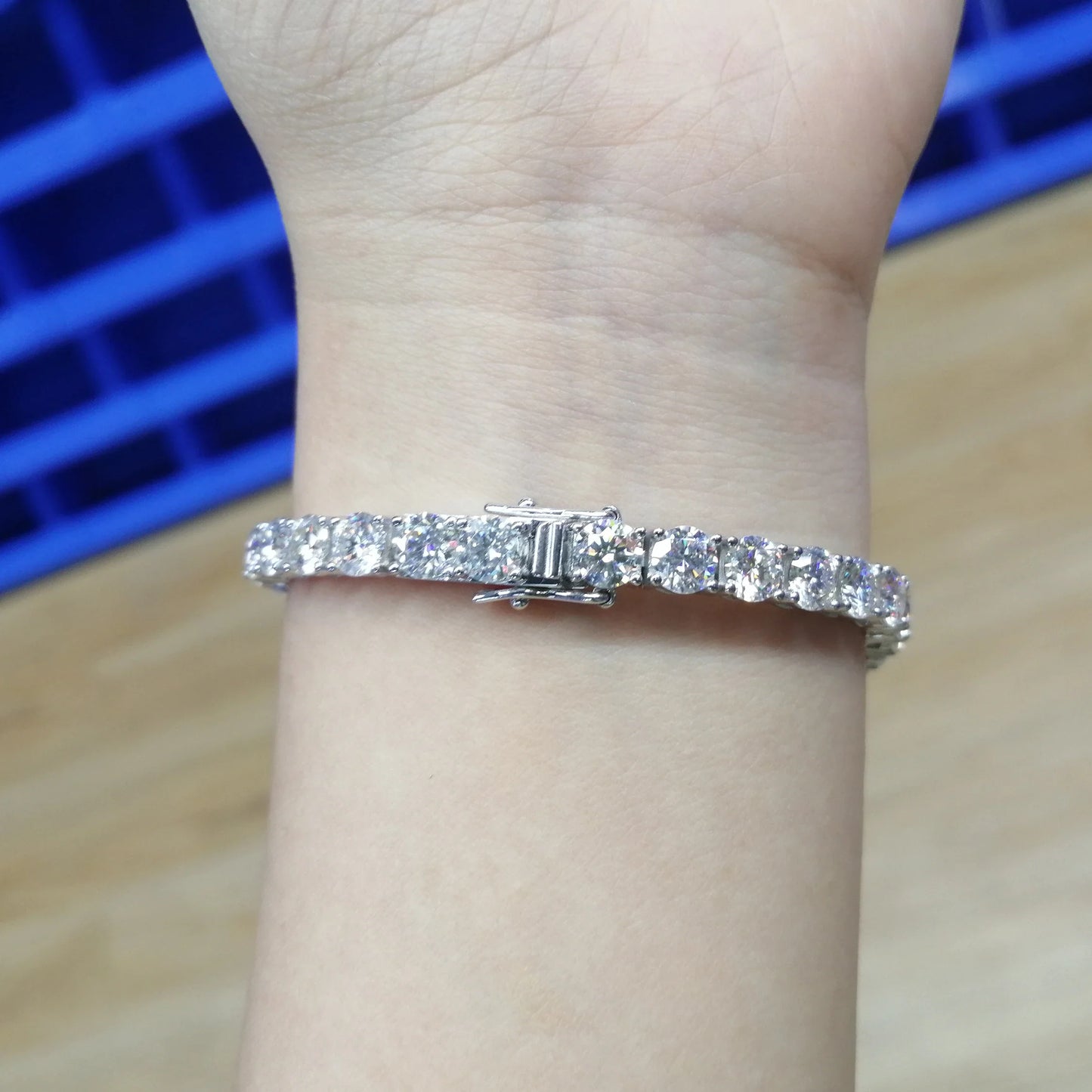 925 Sterling Silver Moissanite Bracelet 0.1ct 3mm D VVS1 Diamond with GRA for Women Sparkling Wedding Party Fine Jewelry