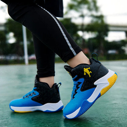 Fashion Brand Basketball Shoes Boy Kid Trainers Non-slip Children's Sports Shoes Outdoor Leather Basketball Sneakers Kids Girls