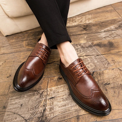 High Quality Brogues Men's Dress Shoes Classic Casual Business Shoes Men Trend Wedding Formal Office Oxford Leather Shoes Men