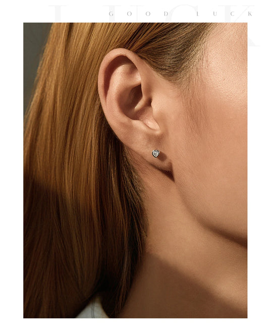 3 Sizes Heart Moissanite Ear Studs 925 Sterling Silver Dazzling Stackable Fashion Stud Earrings For Women Fine Jewelry