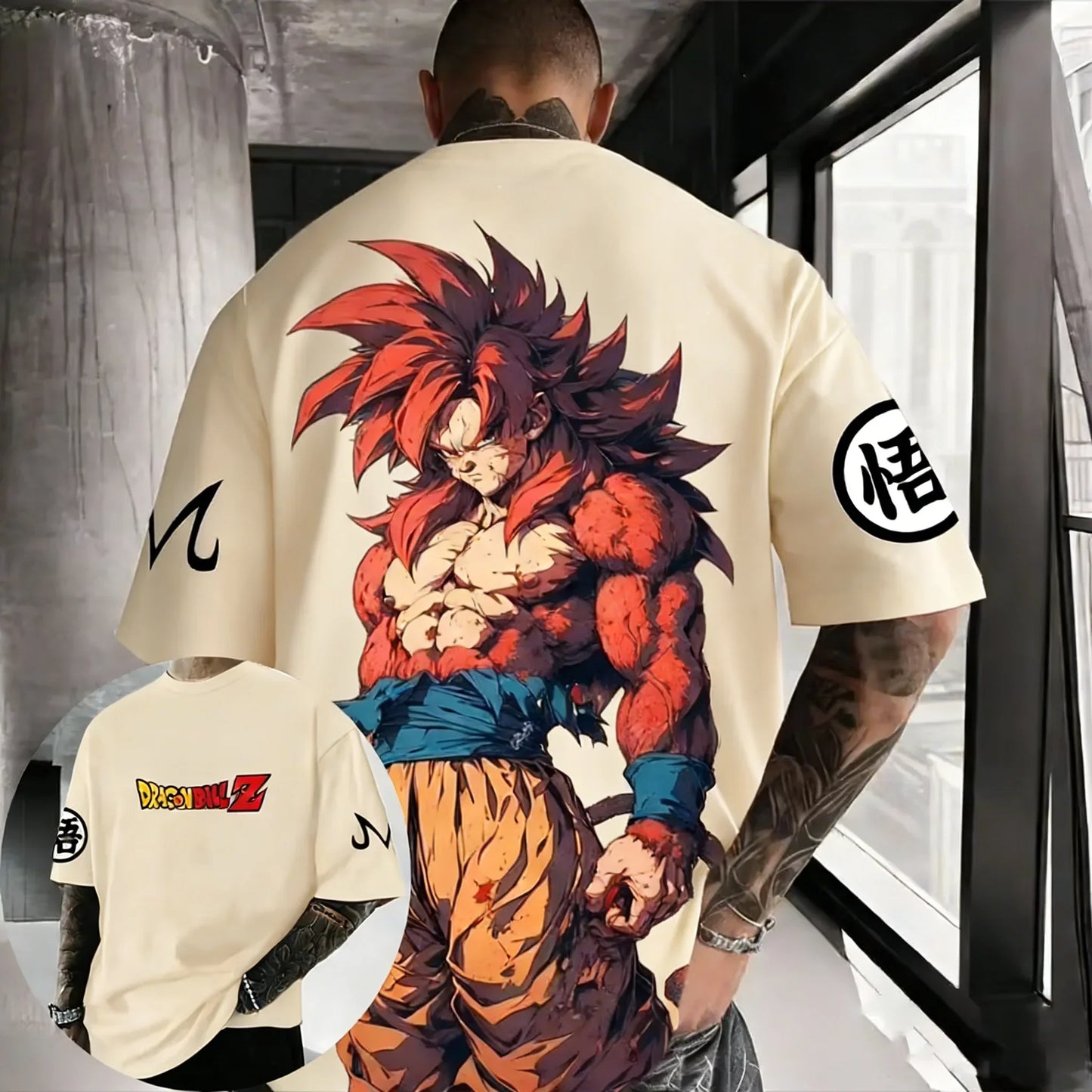 Anime Cotton T-shirt Summer New Super Saiyan 4 Printed Men and Women Street Hip Hop Casual Short Sleeve Top