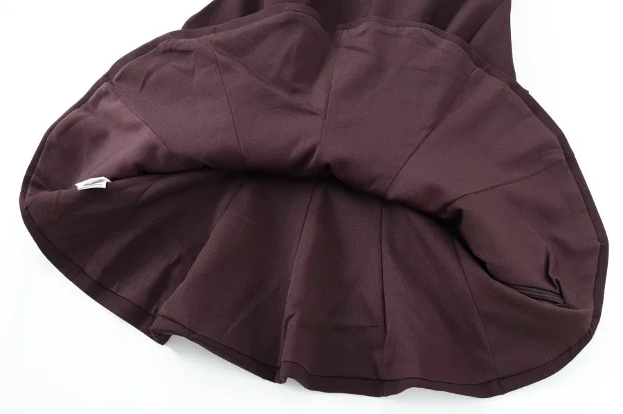 Fall/Winter 2025 New  Women's Fashion Elegant ruffled hem round neck sleeveless waist slim-fit top 4661124