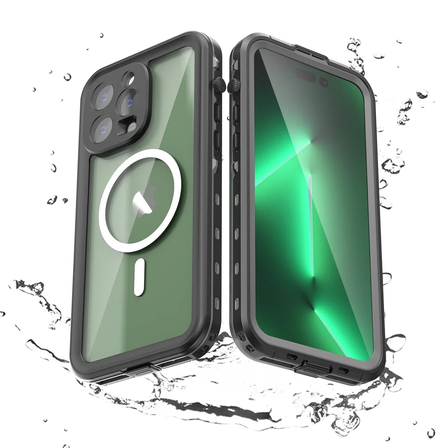 Magnetic shockproof dustproof IP68 professional waterproof phone case for iphone 16 pro max/15/14/13