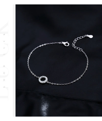 D Color Moissanite Bracelet 925 Sterling Silver Fashion Hallow Out Round Link Chain Bracelet For Women Fine Jewelry Gifts